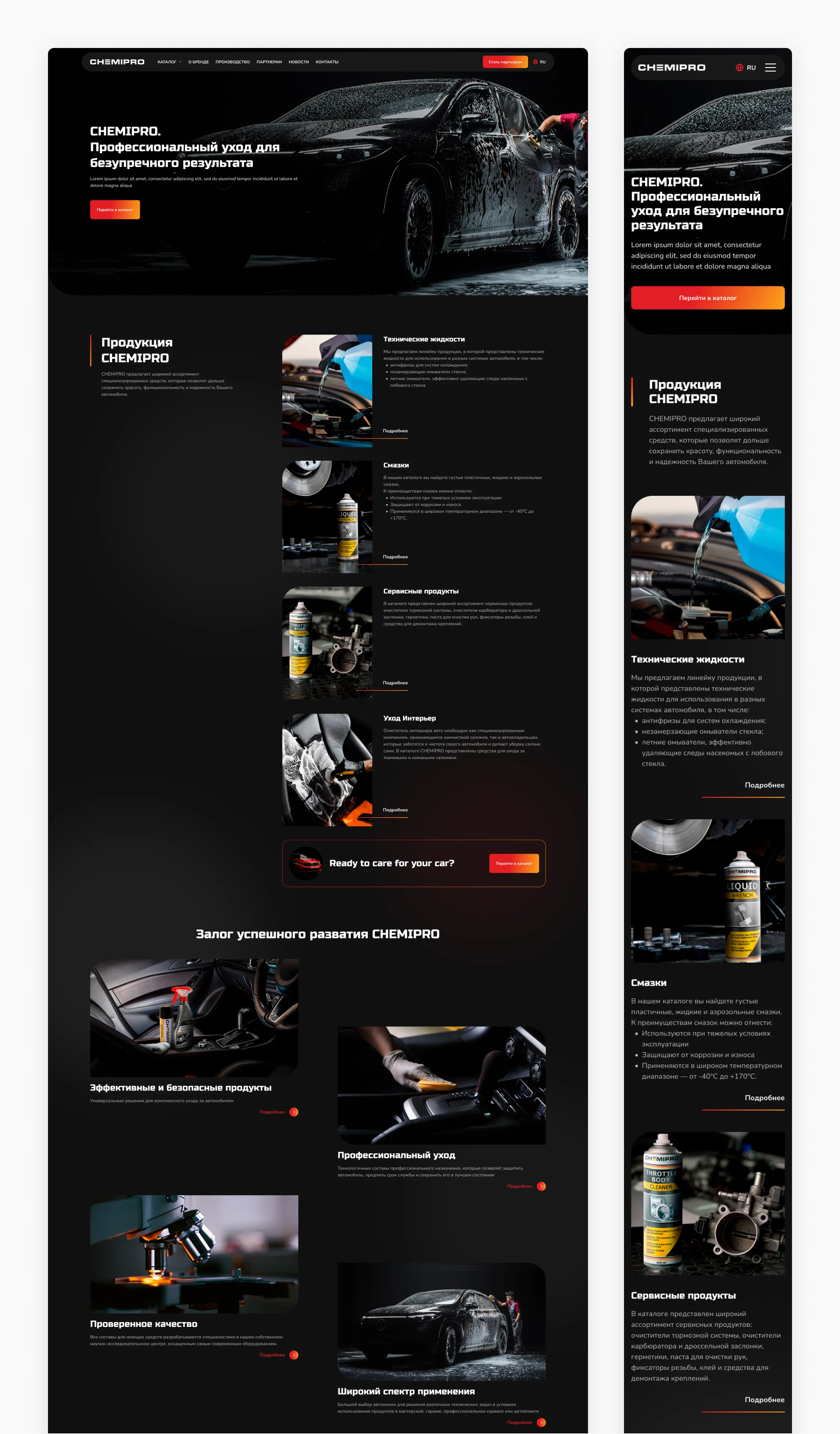 Разработка сайта каталога автохимии «CHEMIPRO»